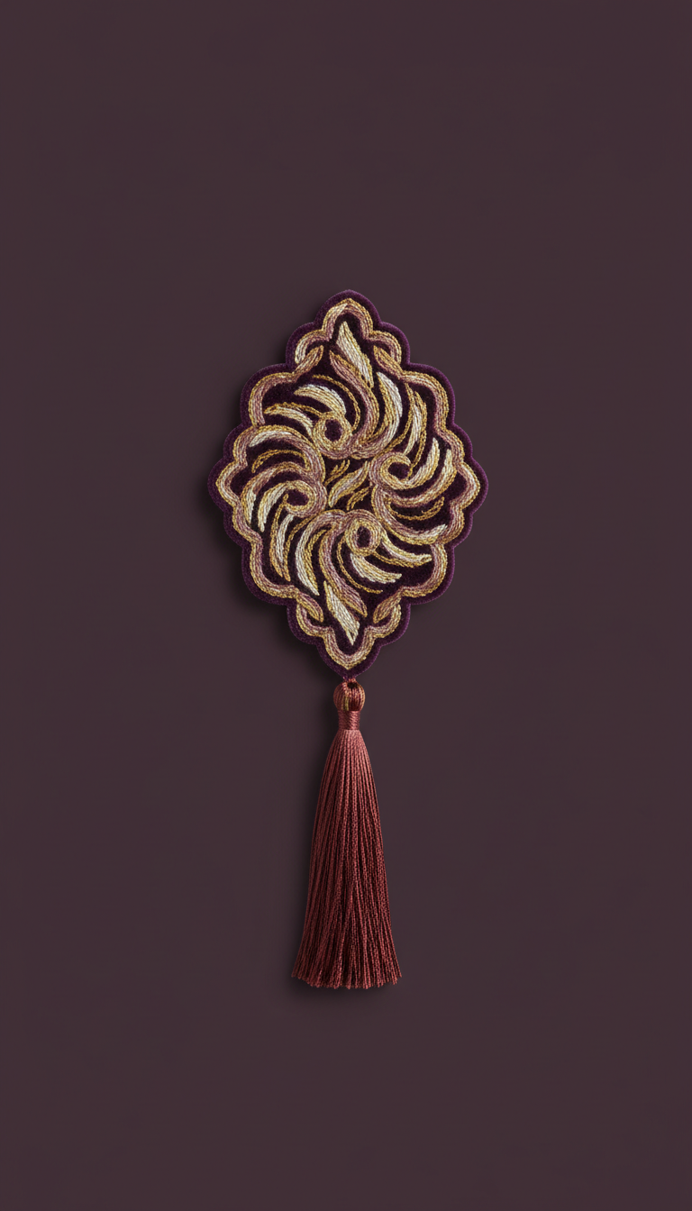 Embroidered Velvet Bookmark