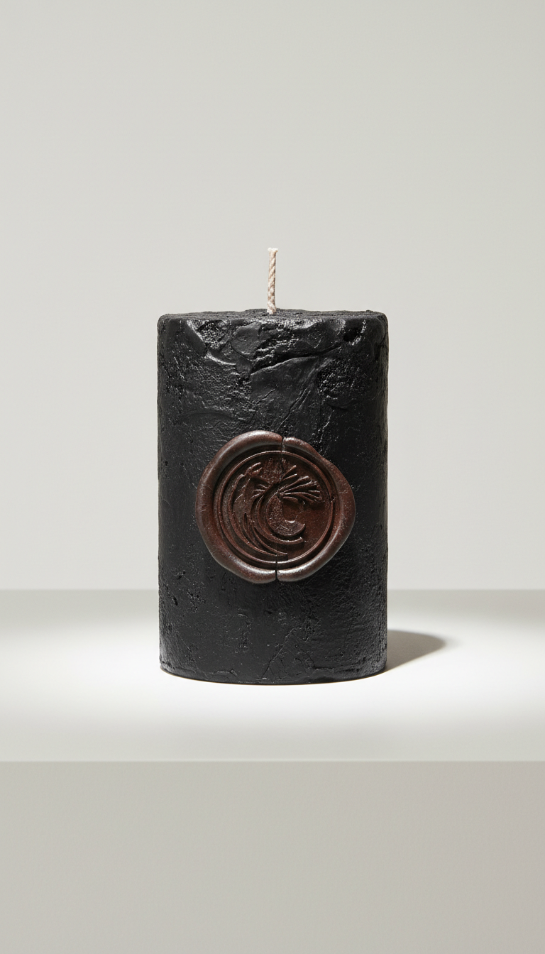 Hand-poured ritual candle with wax seal