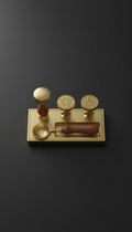 Brass wax seal kit with botanical stamp